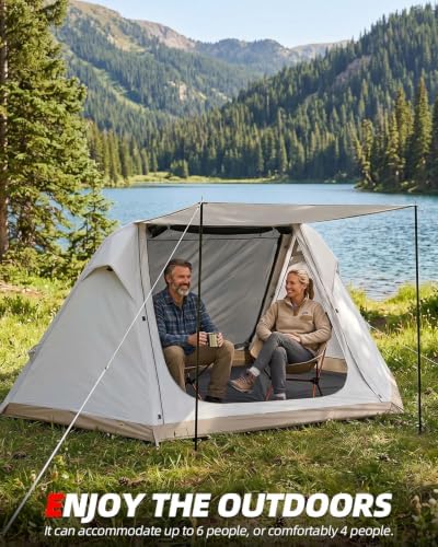 Abahub Inflatable Camping Tent with Hand Pump for 1/2/3/4/8 Person