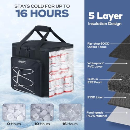 RealCool 35/45 Can Collapsible Soft Cooler Bag, Leakproof Ice Chest
