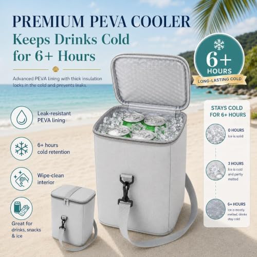 2-in-1 Cooler Organizer Insert for X Large Bogg Bag Accessories, Portable Leak-Proof Ice Chest, Lightweight Mesh Divider Inserts Pouch with 4 Fastener for XL Bog Beach Rubber Tote
