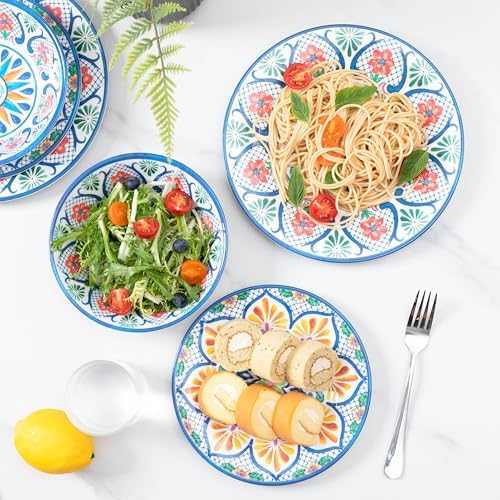 Melamine Dinnerware Sets, 12-Piece Dinner Dishes Set Service for 4