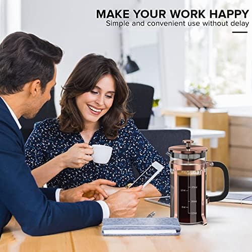 QUQIYSO French Press Coffee Maker, Borosilicate Glass Coffee Press