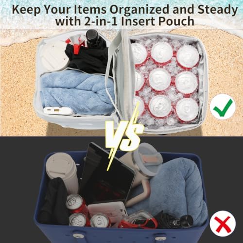 2-in-1 Cooler Organizer Insert Mesh Pouch for Bogg Bag Accessories