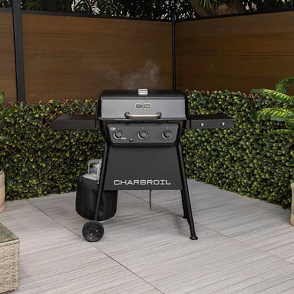 Charbroil Classic 3-Burner Propane Gas Grill, 30,000 BTU, 360 Sq. In. Cooking Area, Porcelain-Coated Grates, Compact Outdoor BBQ Grill with Side Shelves