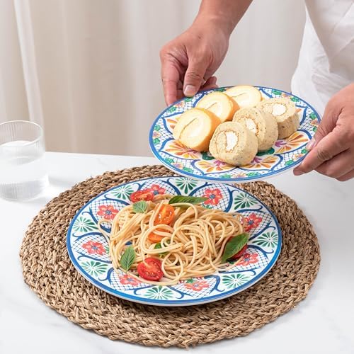 Melamine Dinnerware Sets, 12-Piece Dinner Dishes Set Service for 4