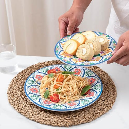 Melamine Dinnerware Sets, 12-Piece Dinner Dishes Set Service for 4