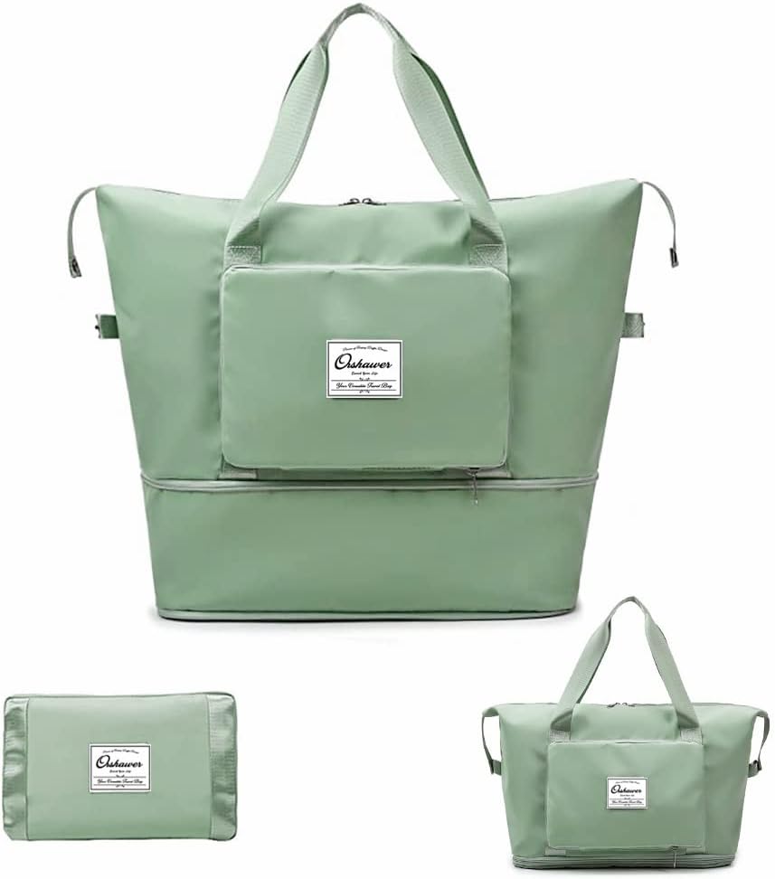 Large Capacity Foldable Travel Bag Expandable Portable Carry on Bag Dry&Wet Separation Sports Duffel Bags