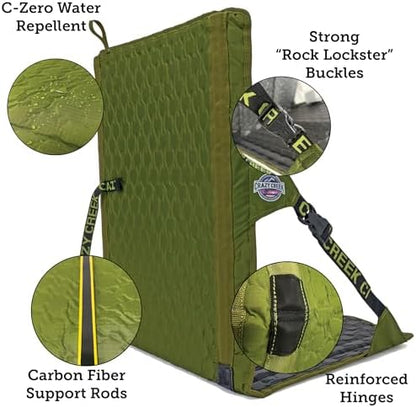 Crazy Creek HEX 2.0 LongBack Chair for Backpacking, Camping and Stadium Use, Extra Width & Back Height for Comfort, 250 LBS Weight Capacity, Adjustable Straps w/Rock Lockster (R) Buckles