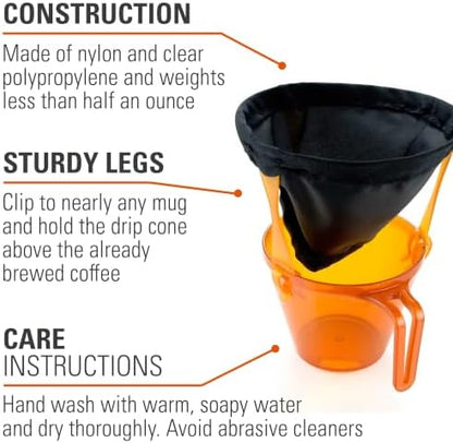 GSI Outdoors Ultralight JavaDrip Pour-Over Coffee Cone, Black