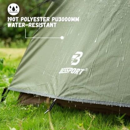 Bessport Camping Tent for 2-3 Person, Lightweight Backpacking Tent Waterproof Windproof Two Doors Easy Setup Double Layer Outdoor Tents for 3 to 4 Seasons, Suitable for Outdoor,Hiking,Camping