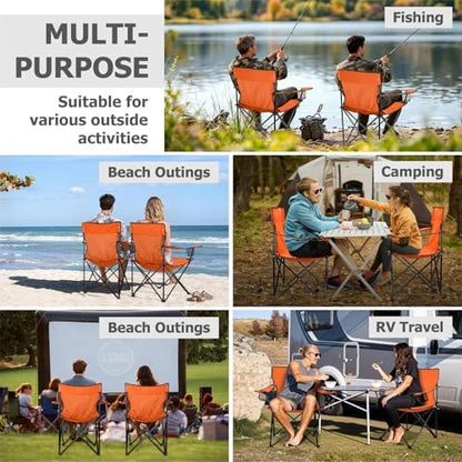 Joyfair Camping Chairs for Lawn & Beach, Large for Adults, Orange