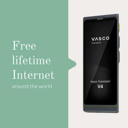 Vasco V4 Language Translator Device | 112 Languages | Free Lifetime Internet in Almost 200 Countries | Stone Gray