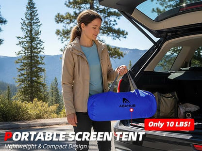 Abahub Portable Screen House Tent for 4-6 Person, 9.8x9.8x6.7 ft, Blue