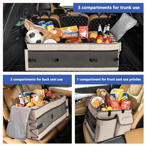 Trunk Organizer and Storage with Built-In Insulated Leak Proof Cooler Bag