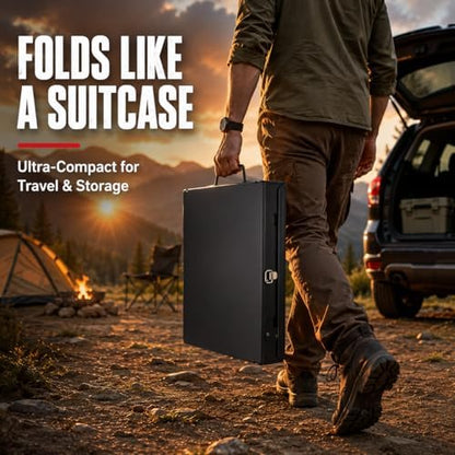 Portable BBQ Charcoal Camping Grill: Tabletop Folding Barbecue Grills