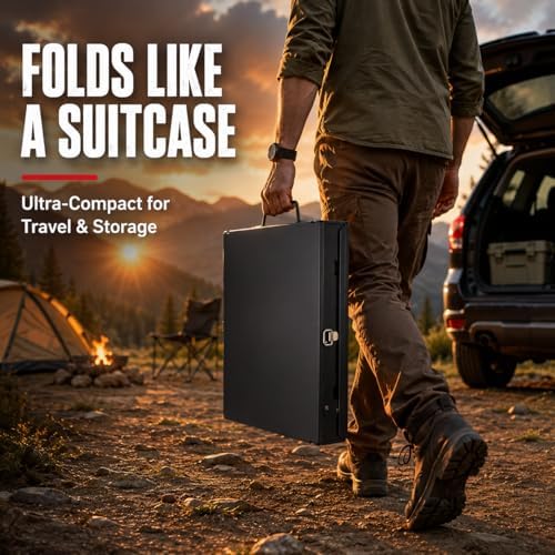 Portable BBQ Charcoal Camping Grill: Tabletop Folding Barbecue Grills