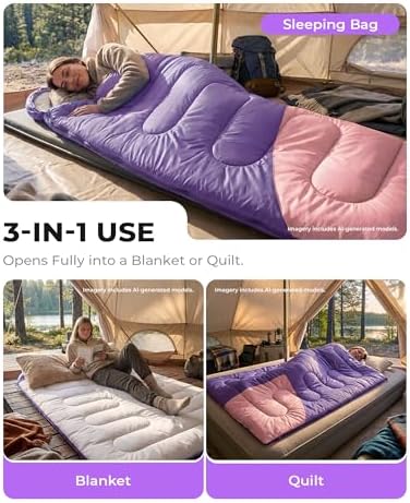 Sleeping Bags for Adults,Compact Lightweight Backpacking Sleeping Bag with Compression Sack for Youth, Camping Essentials Gearfor Hiking Travel Climbing Outdoor&Indoor Use
