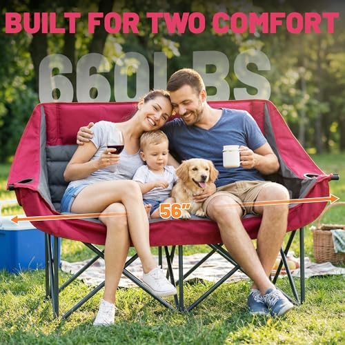 Youtanic Oversized Extra Large Double Padded Camping Chair up to 660lbs