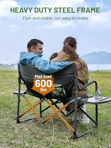TIMBER RIDGE 600lbs ouble Camping Chair Portable Loveseat Director Chairs