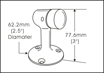 QCAA Solid Brass Door Stop, 3", US10B ORB Oil Rubbed Bronze, 4 Pack, Made in Taiwan