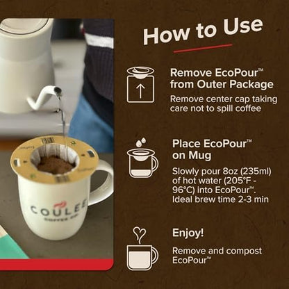 Coulée EcoPour O.G. Colombian Coffee, Medium Roast, Single Serve, 20 Pack