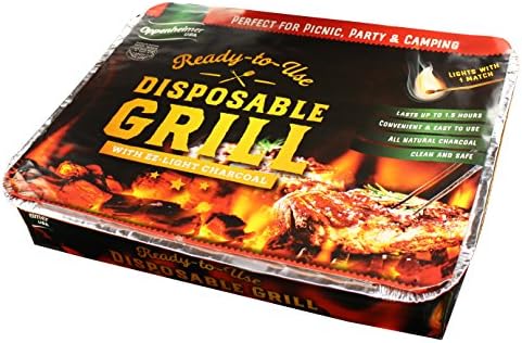 Disposable Charcoal Grill On-The-Go Ready to Use Easy to Light Kosher | Pack of 2