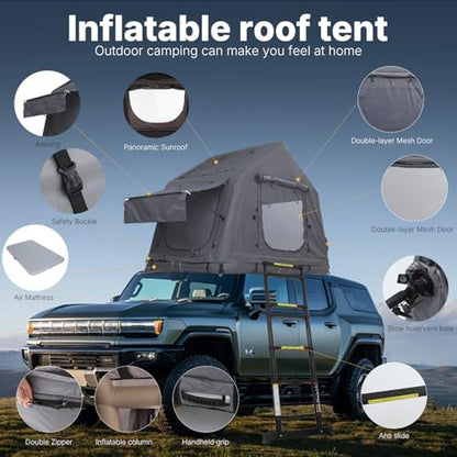 Inflatable Rooftop Tent, 2-3 Person Car Roof Tent for SUV Truck
