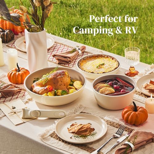 Redchef Ceramic Pots and Pans Set Non Stick, Detachable Cookware Set 5 Pcs