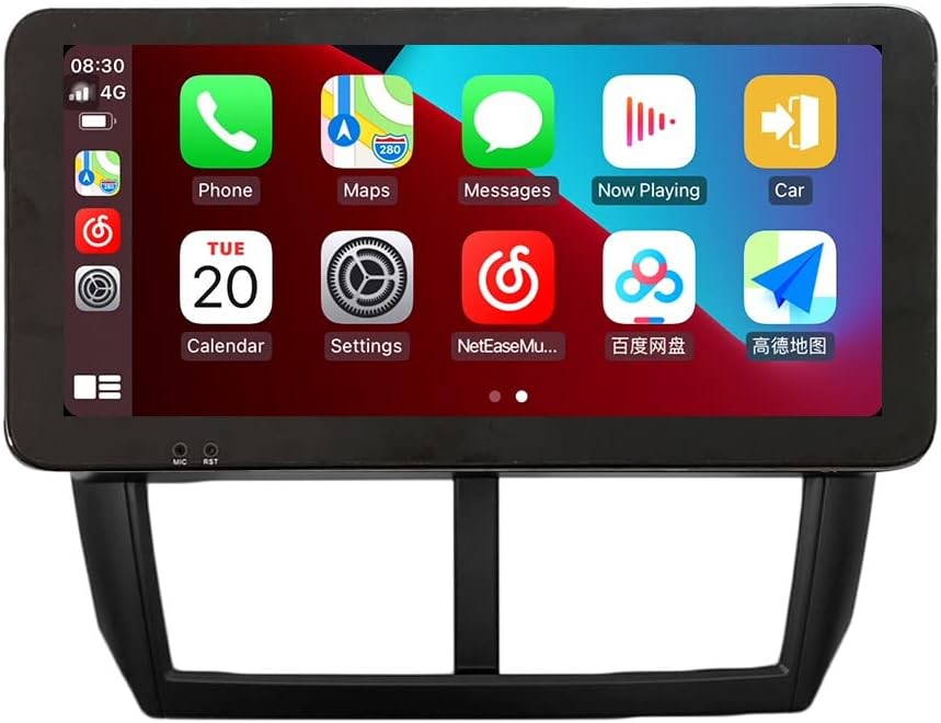Kunfine CarPlay Android Auto Navigation Stereo GPS Radio Reverse Camera Display 10.33" QLED Touchscreen Headunit Tablet Pad Media Player for Subaru Forester 2007-2013, if Applicable Quad Core 1G+32G