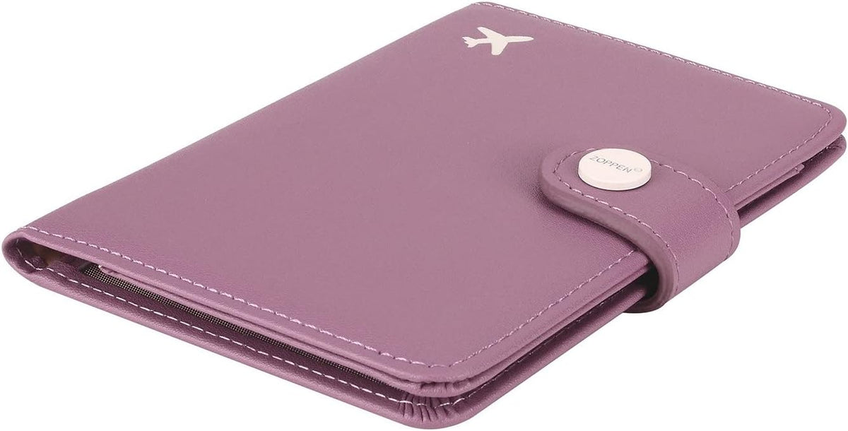 ZOPPEN Passport Holder Women, Passport Cover Travel Wallet Rfid Blocking Passport Wallet Cover Case Travel Essentials Document Organizer, Elegant Purple