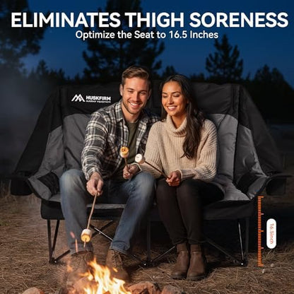 Huskfirm High Back Double Camping Chair 2 Person Camping Chair Black