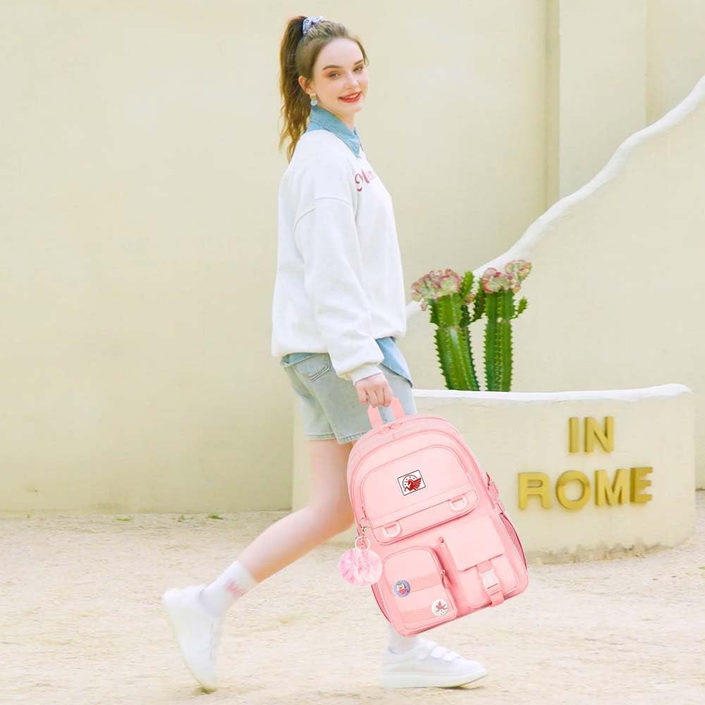 CCJPX Girls Backpack, 16 inch School Laptop Bag College Bookbag, Anti Theft Daypack for Teens Girls Students Women