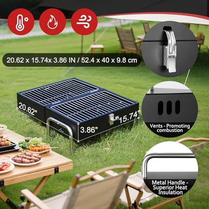Portable Charcoal Grill, Small Size for Camping