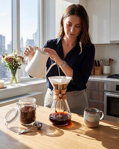 AGOGO Pour Over Coffee Maker Set, 20oz Slim Style, 50 Paper Filters