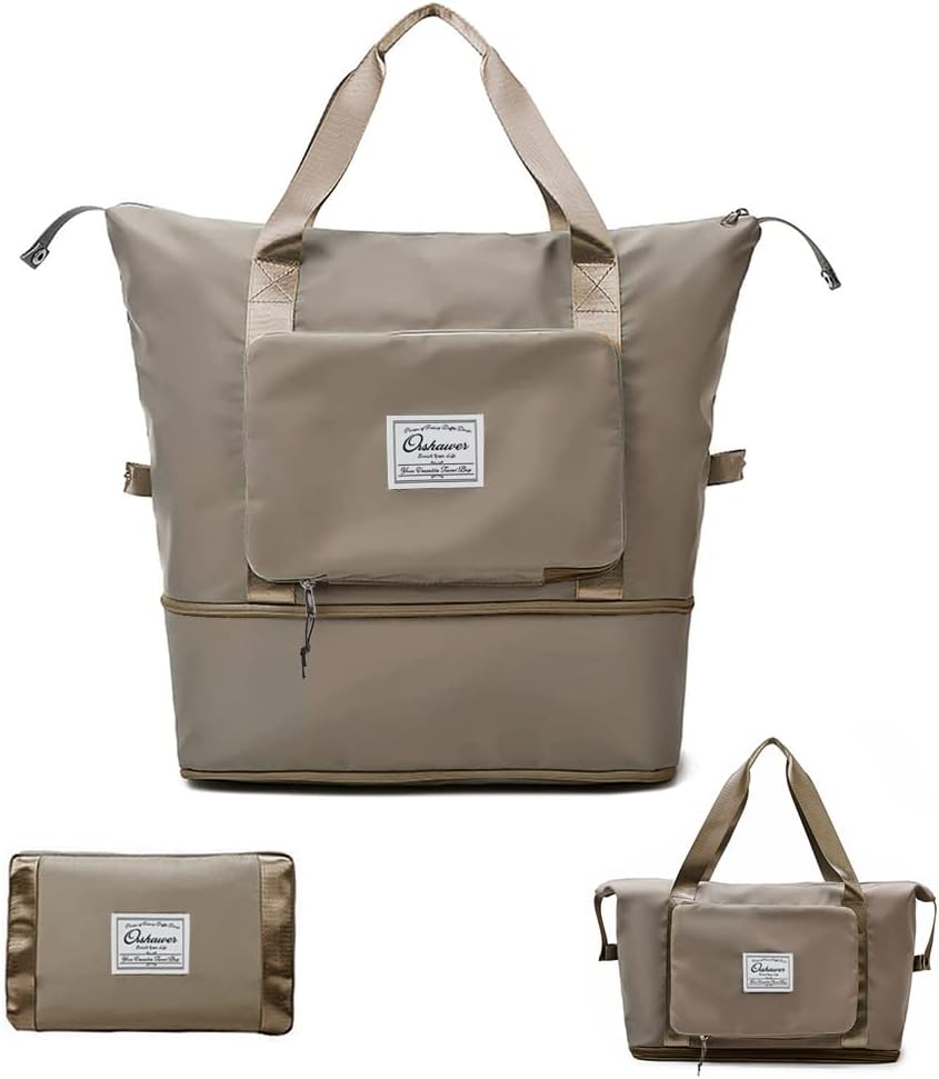 Large Capacity Foldable Travel Bag Expandable Portable Carry on Bag Dry&Wet Separation Sports Duffel Bags