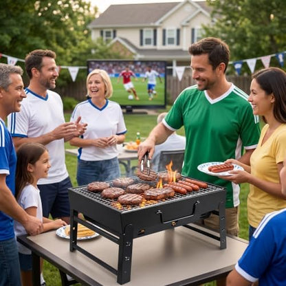 Portable Foldable Charcoal Grill 15" Tabletop BBQ
