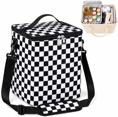 Insulated Cooler Organizer Insert Compatible with XL Bogg Bag,2-in-1 Dry-Wet Separate Tote Insert Leakproof Cooler&Mesh Storage Bag,Bogg Bag Accessories for Beach,Camping
