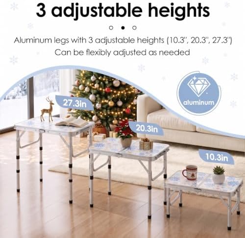 Small Folding Table 2 Foot, Lightweight Aluminum Portable Camping Table