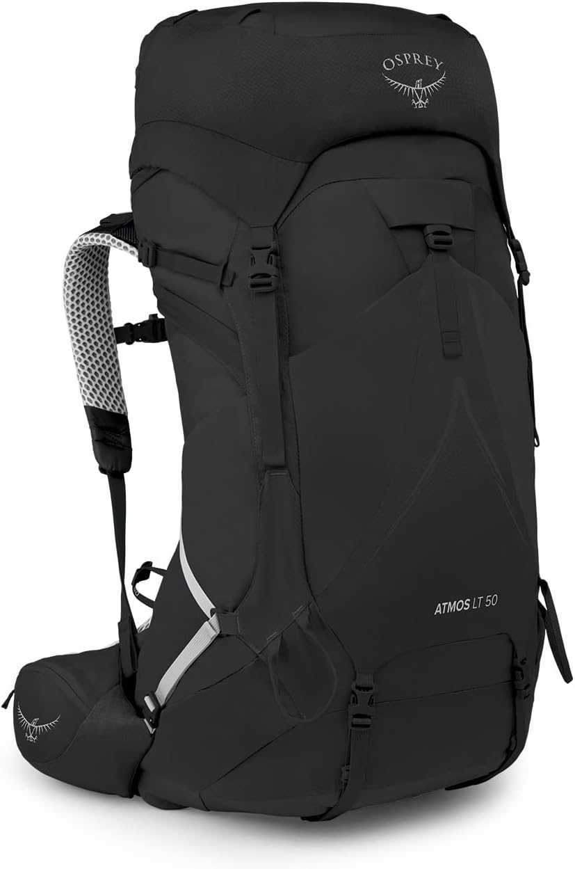 Osprey Atmos AG LT 50L Men's Backpacking Backpack, Black, S/M