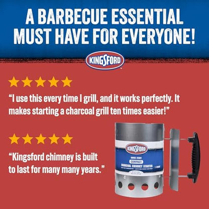 Kingsford Compact Charcoal Chimney Starter for Grills and BBQs