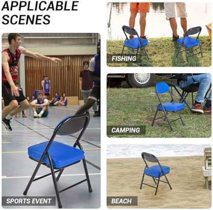 Mini Padded Folding Stool - 12.2 Inch Camping Blue 1-Pack