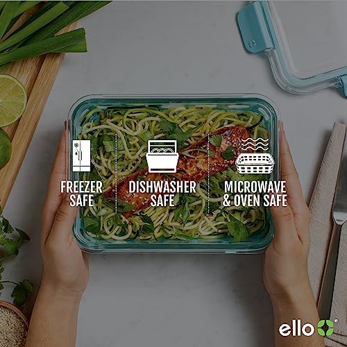 Ello Duraglass 3.4 Cup Glass Meal Prep Containers, 6 Pc, 3 Pack,Mixed Berry
