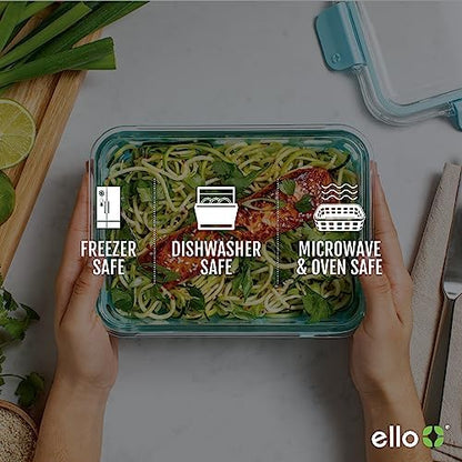 Ello Duraglass 3.4 Cup Glass Meal Prep Containers, 6 Pc, 3 Pack,Mixed Berry