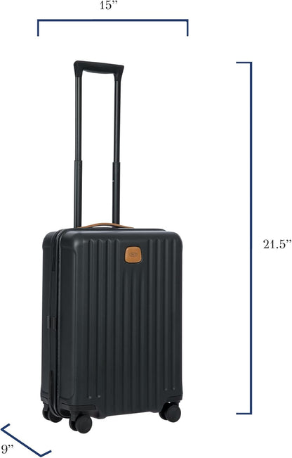 Bric's Capri 2.0 21-Inch Spinner - Luxury Carry On Luggage With Spinner Wheels - Lightweight Suitcases with Wheels Made From Durable Polycarbonate - Matte Black