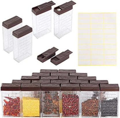 URALFA Travel Spice Containers, Camping Seasoning Kit, 24 Pack Grey