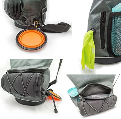 Waterproof Roll Top Pet Dog Food Travel Organizer Storage Bag Trash Bag Dispenser for Trips Outdoor Camping Free 350ml Portable Folding Bowl, 30 Cups / 10 lbs Large