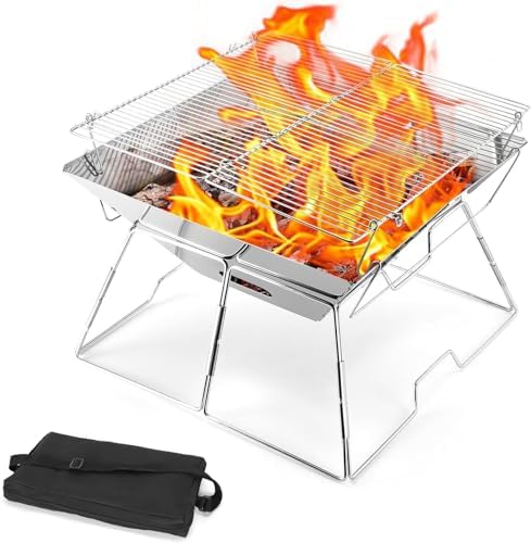 Odoland Portable Folding Charcoal Grills for Outdoor Picnic Backpacking BBQ