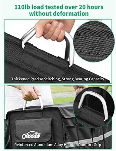 Oasser Trunk Organizer with Sturdy Hard Lid, Large, Black