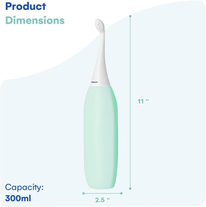 HappyPo The Original Portable Bidet - 300ml Peri Bottle for Moms, Women, and Anyone on The Go - Easy-Bidet 2.0 for Postpartum Care, Travel, Personal Hygiene - Poop Cleaning and Feminine Care (Mint)