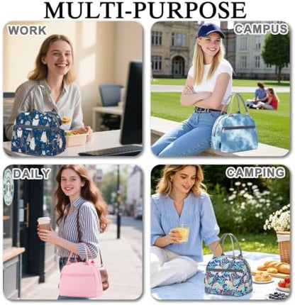 FlowFly Insulated Lunch Cooler Bag - Tote Bag Organizer for Women/Men, Alpaca