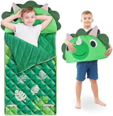 iPlay, iLearn Kid Sleeping Bag, Dinosaur Slumber Sack, Toddler Boy Nap Mat